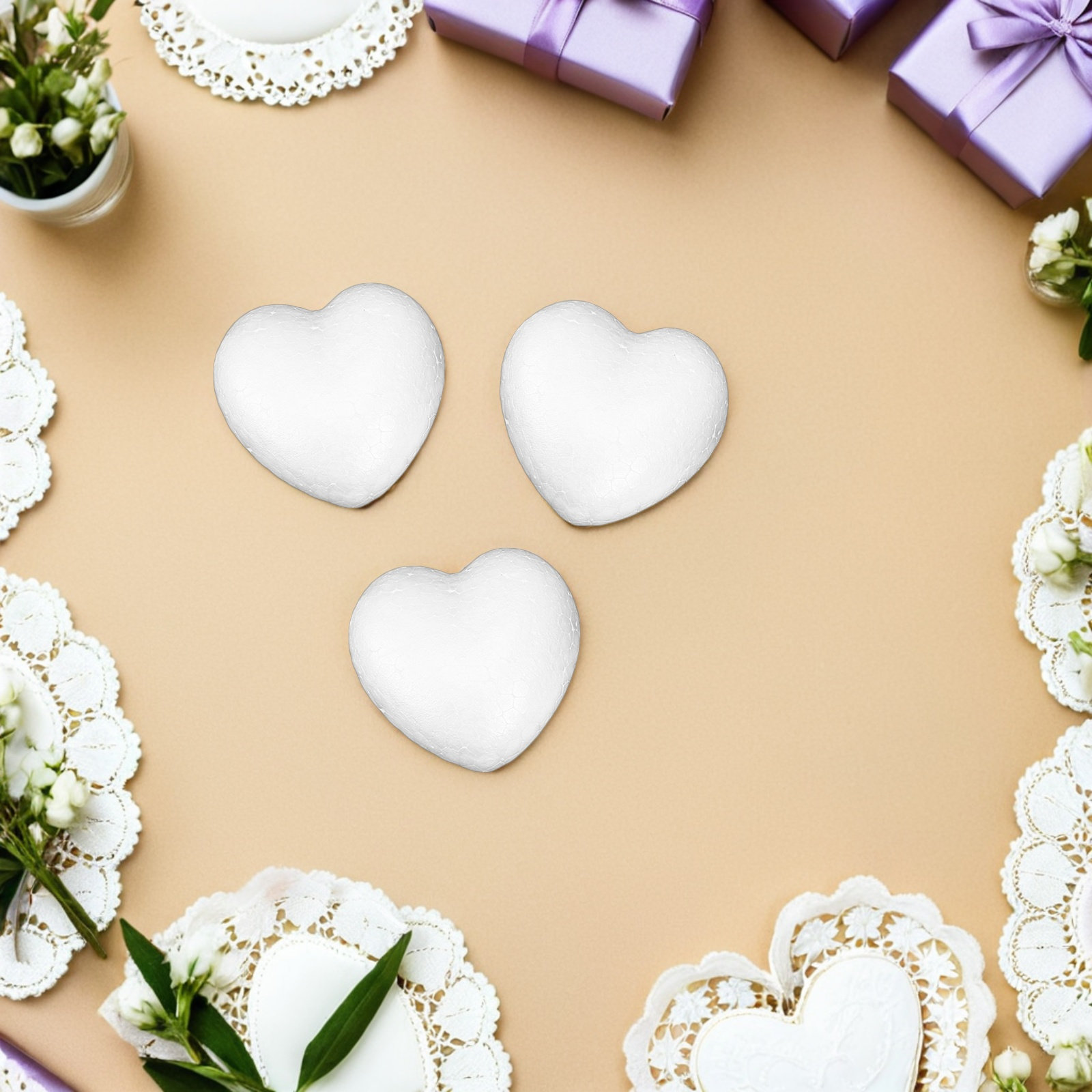 20Pcs Smooth Foam Heart Balls  - Craft Embellishment recension och pris