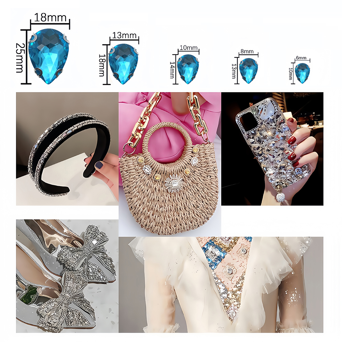 Water Drop Crystal Glass Rhine - Sew On Rhinestone recension och pris