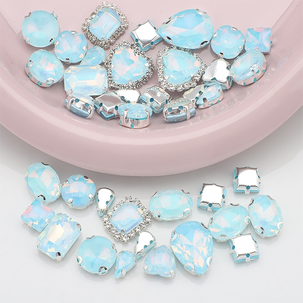 40pcs/bag Mix Shape Opal Glass - Sew On Rhinestone recension och pris