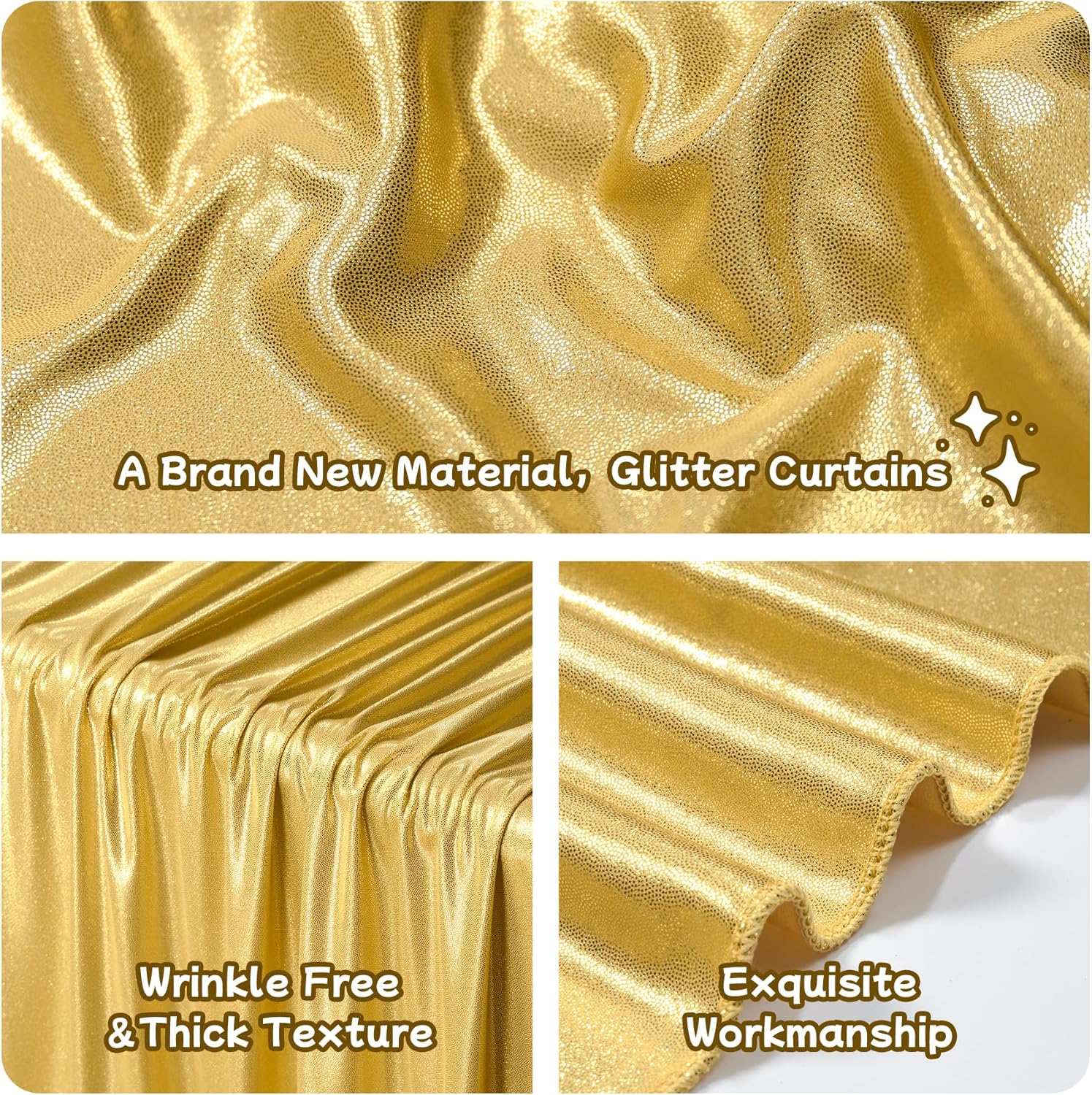 2.3x7FT Wrinkle Free Glitter 1 - Sequin Fabric Panel recension och pris