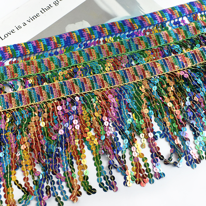 5/10Yards Sequin Fringe Tassel - Beaded Trim Fringe recension och pris