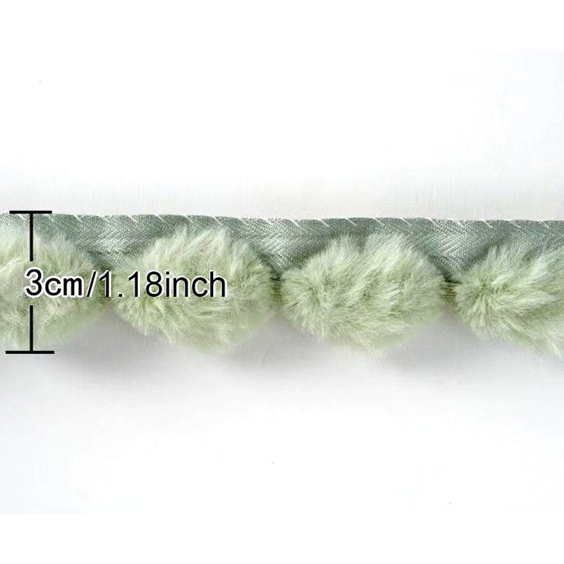 3cm Faux Rabbit Fur Pom Pom Ba - Fringe Ribbon Sewing recension och pris