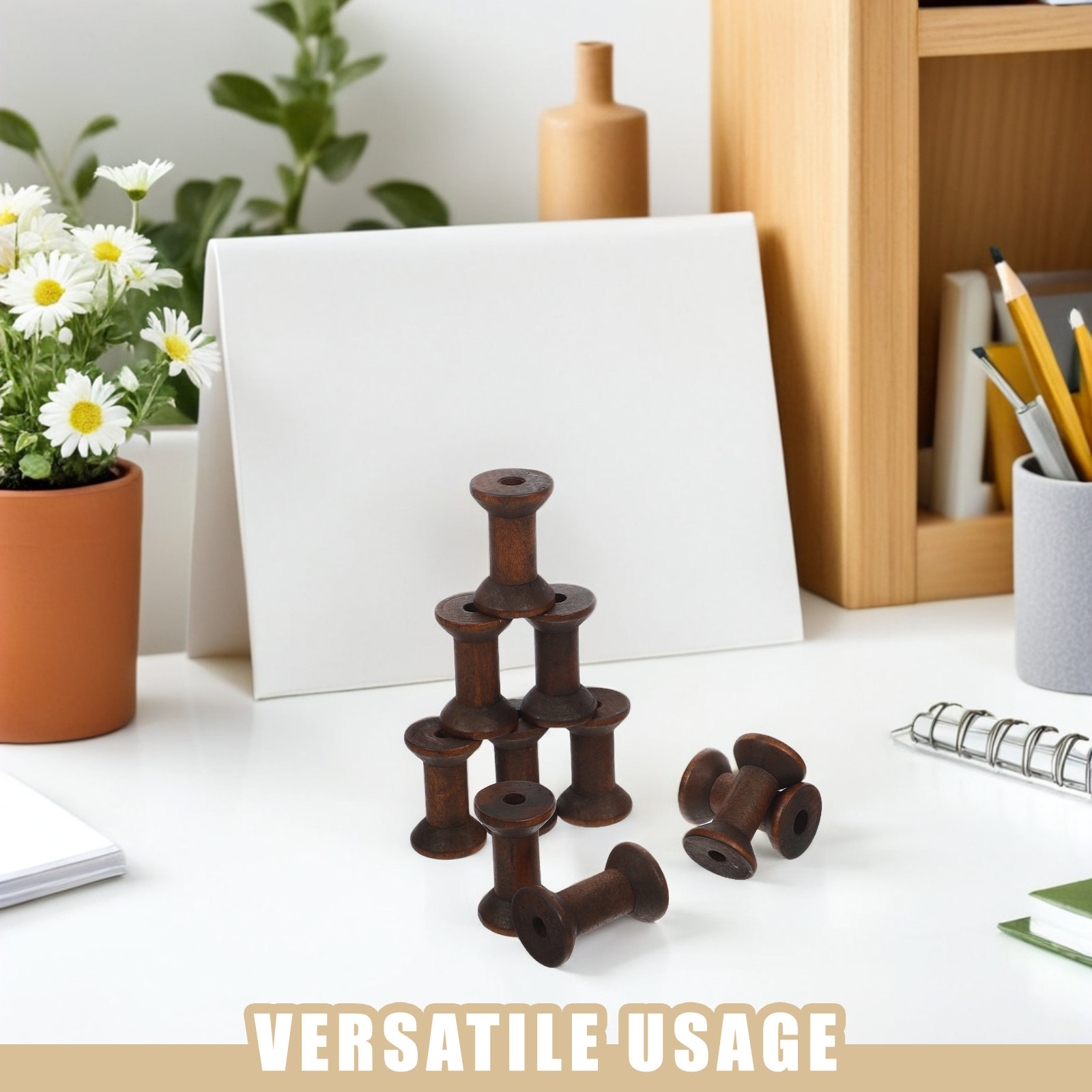 10Pcs Handcrafted Wooden Spool - Embroidery Craft recension och pris