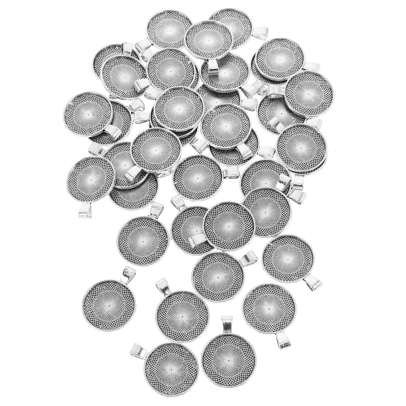 40Pcs Round Pendant Bezels Fla - Embellishment Crafts recension och pris