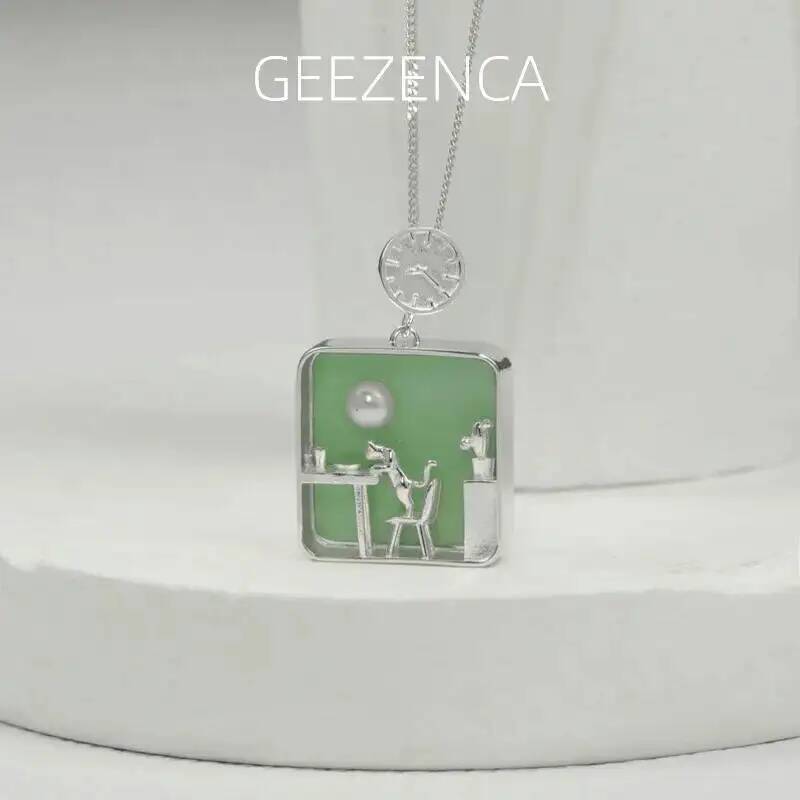 GEEZENCA 925 Sterling Silver G - Pearl Trim Chain recension och pris