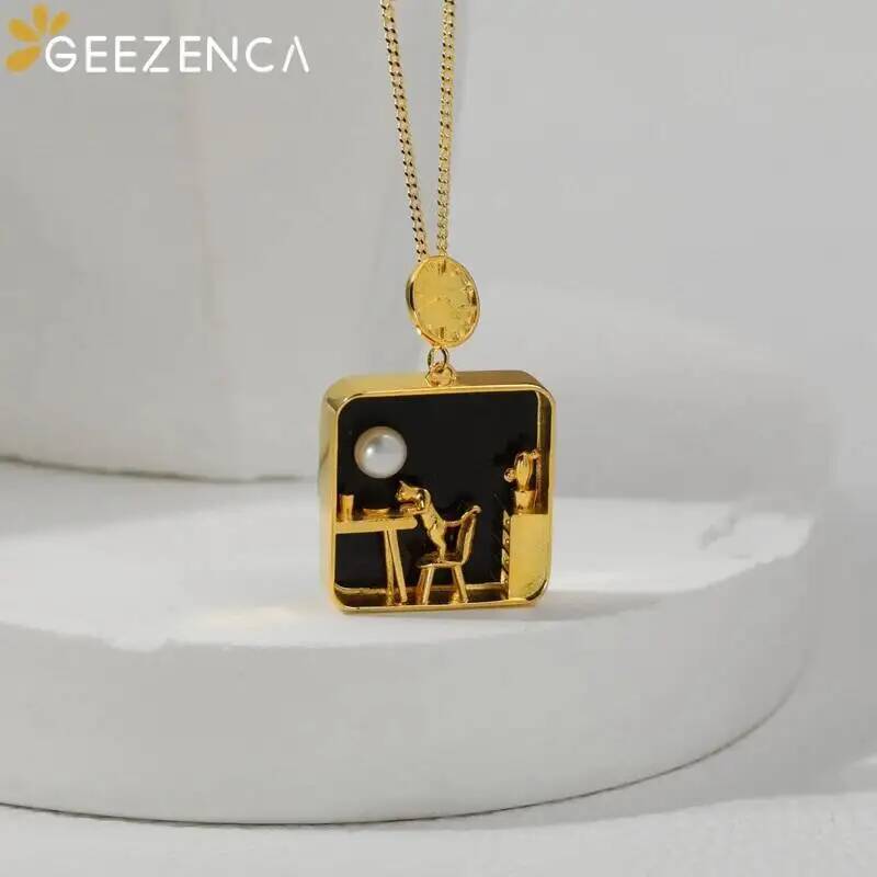 GEEZENCA 925 Sterling Silver G - Pearl Trim Chain recension och pris