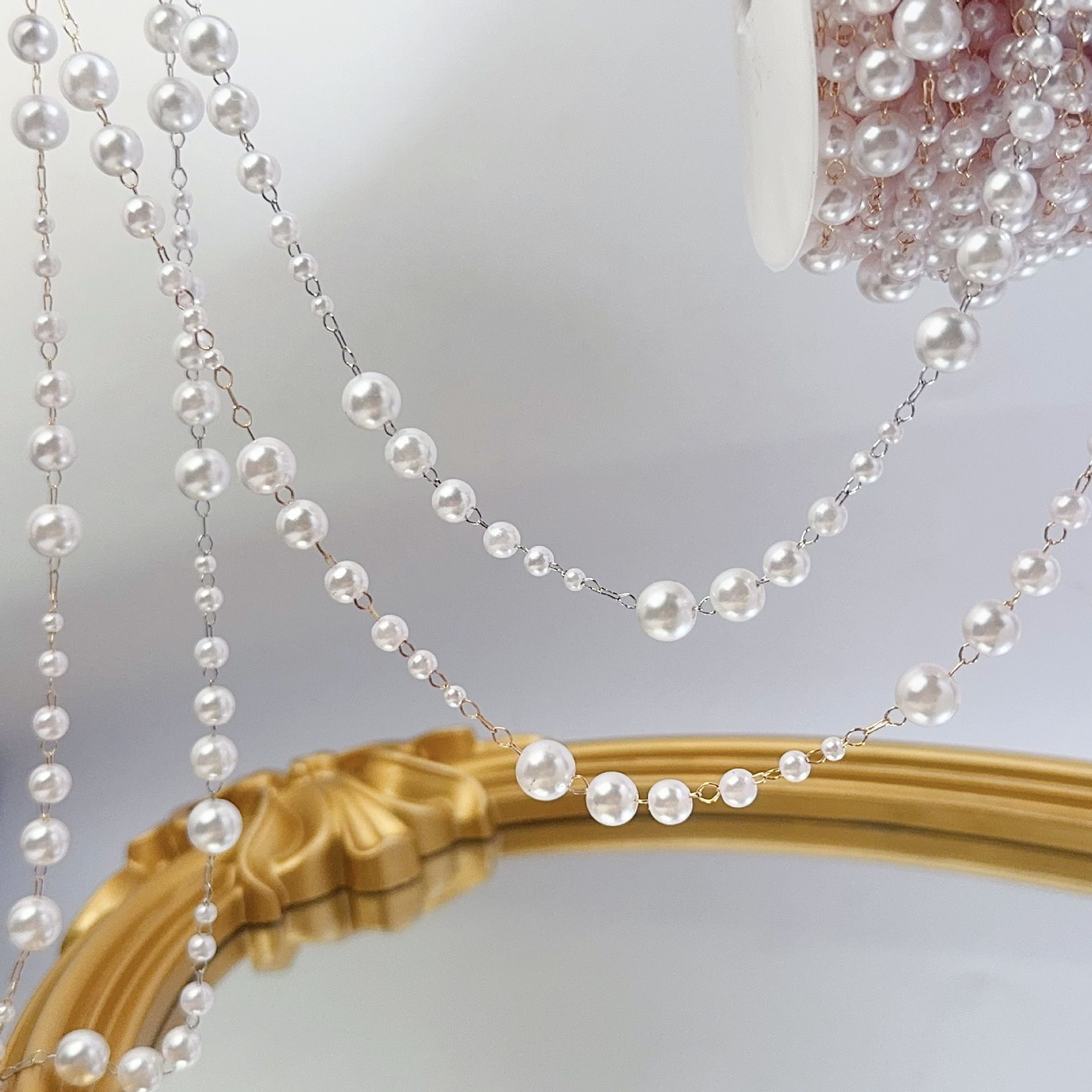 3-8mm Pearl Copper Chain, Anci - Beaded Trim Fringe recension och pris