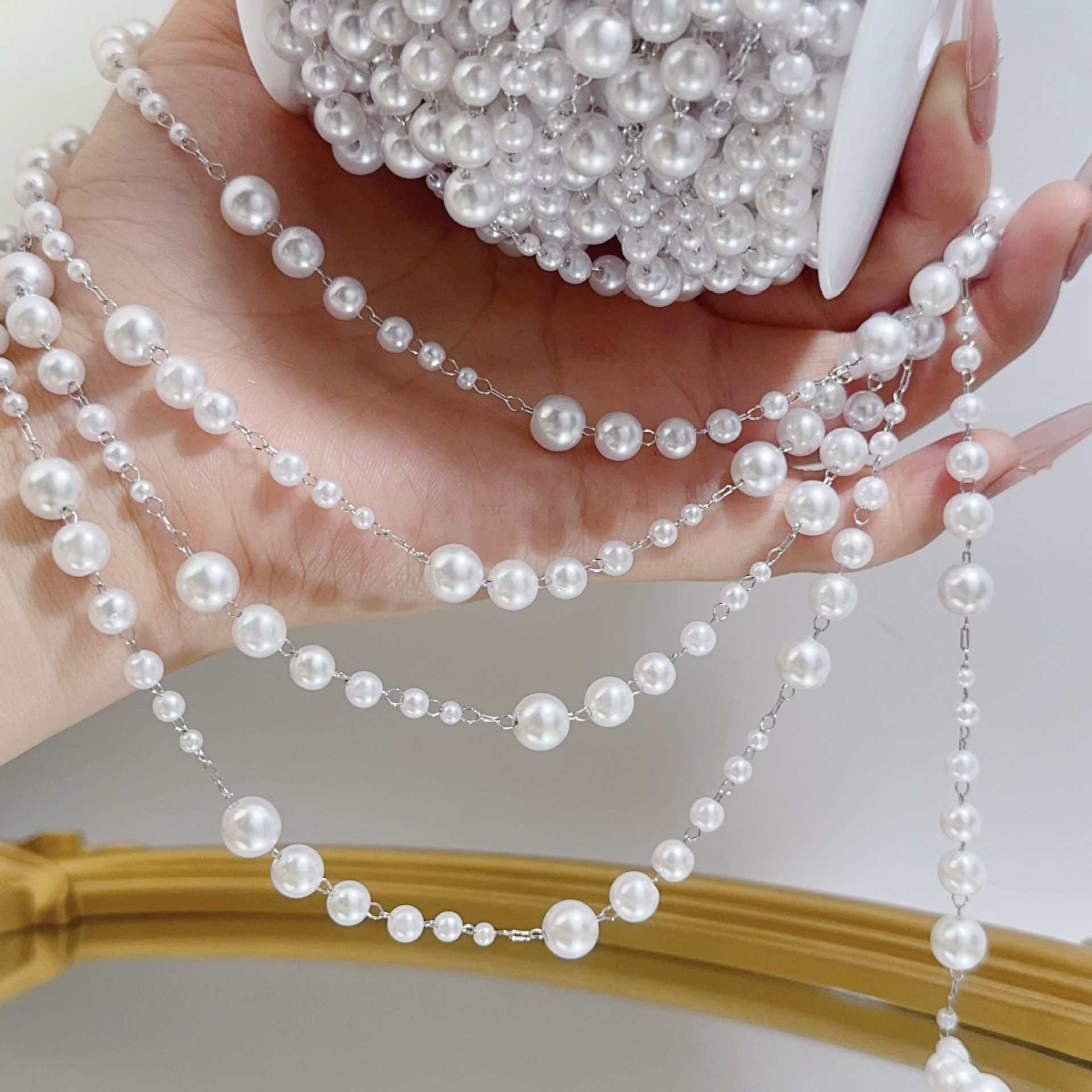 3-8mm Pearl Copper Chain, Anci - Beaded Trim Fringe recension och pris