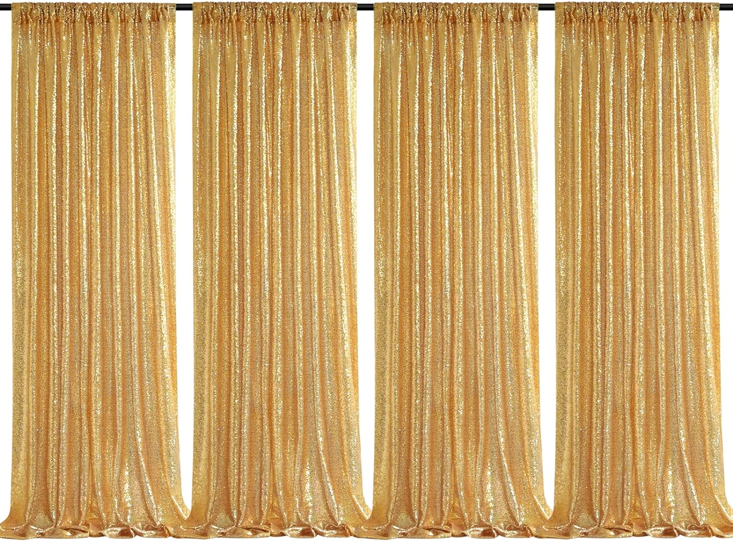 2×8FT-4PCS Gold Sequin Backdro - Sequin Fabric Panel recension och pris