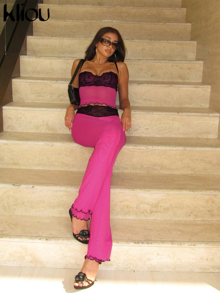 kliou Thin Sheer Women 2 Piece - Elastic Lace Trim recension och pris