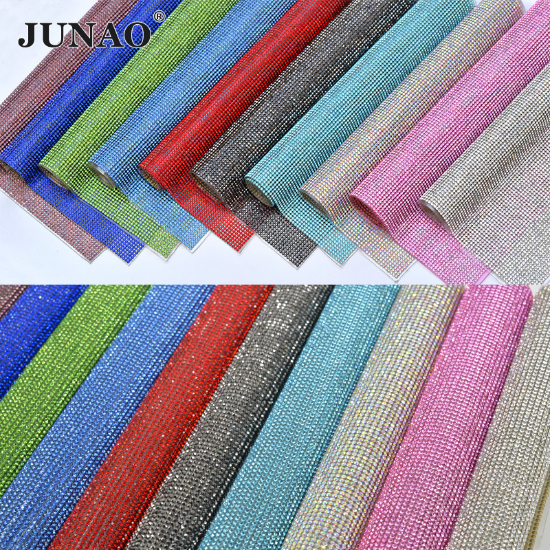 JUNAO 24x40cm Light Peach Self - Hotfix Rhinestone Sheet recension och pris