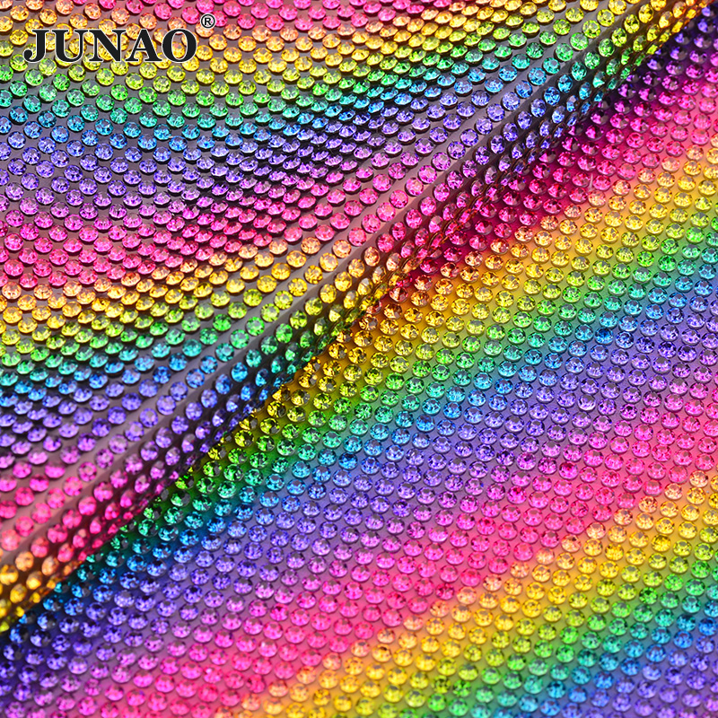 JUNAO 24x40cm Light Peach Self - Hotfix Rhinestone Sheet recension och pris