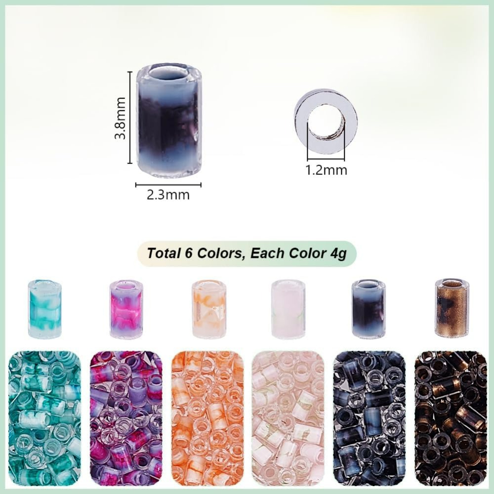 720pcs 6 Colors Tube Beads 24g - Embroidery Craft recension och pris