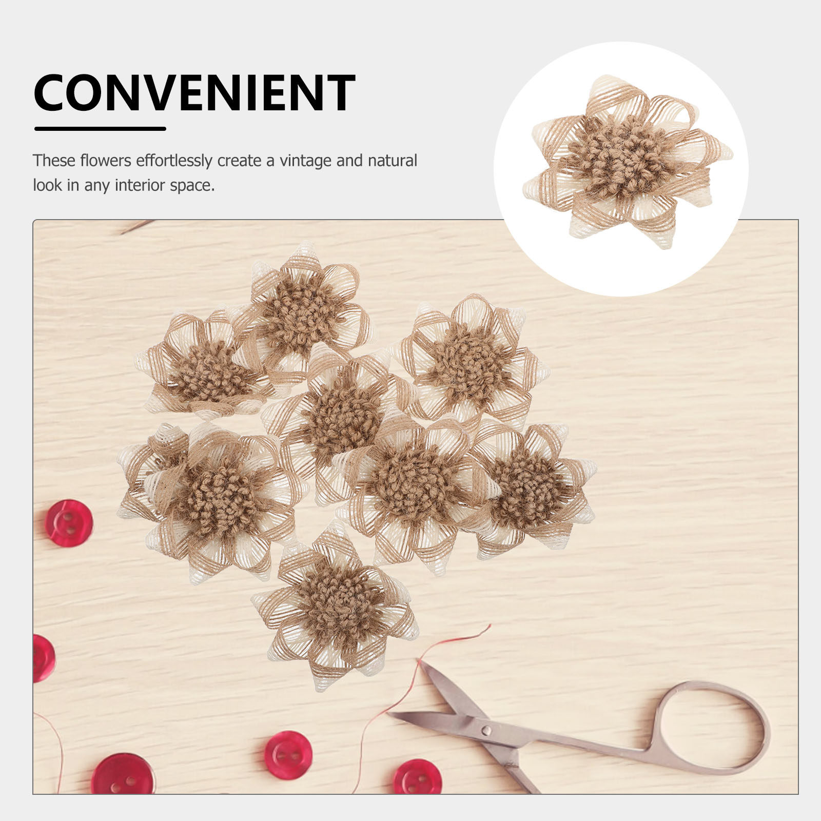 9Pcs Craft Flowers Burlap: Vin - Craft Embellishment recension och pris