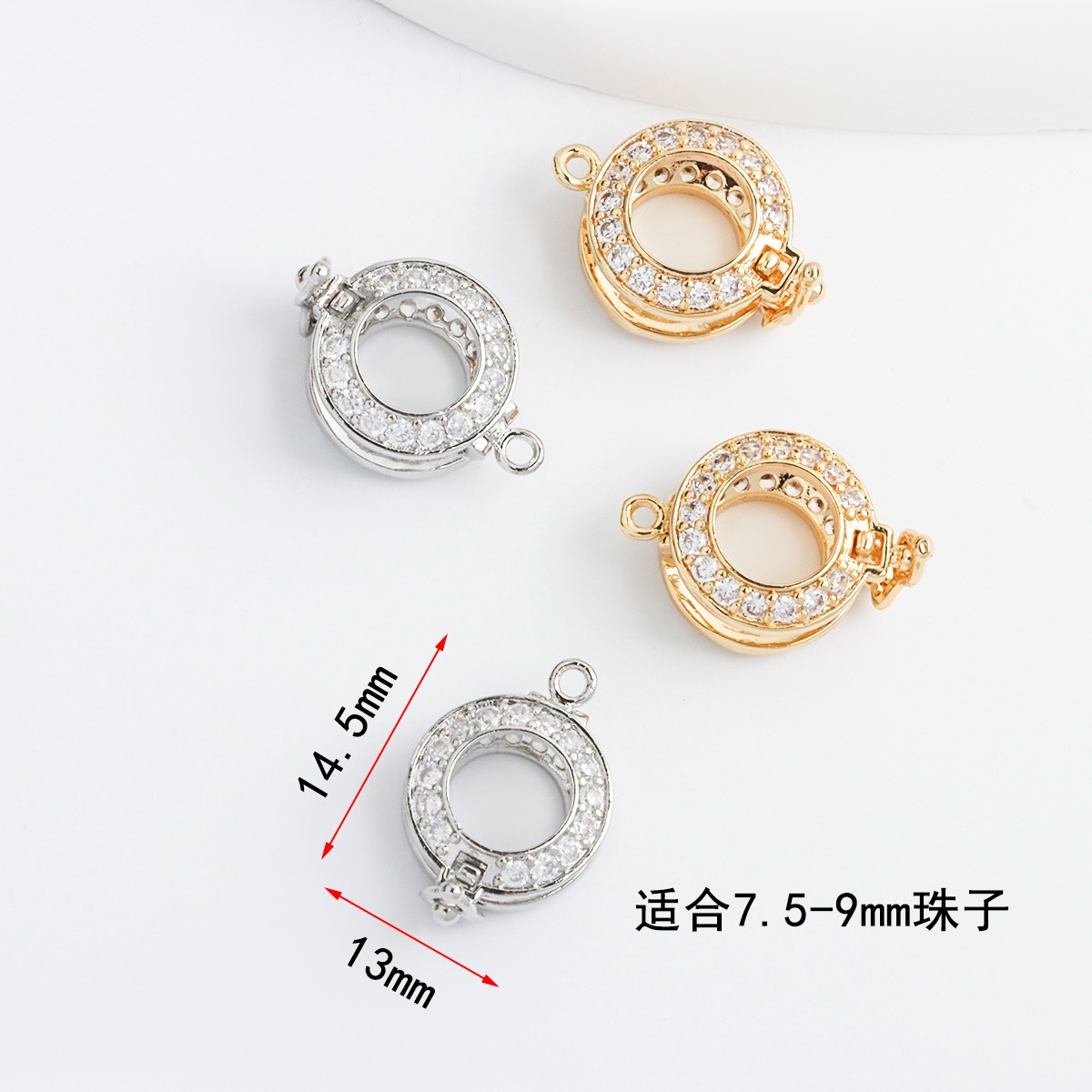 18K Real Gold-plated Zircon Ro - Pearl Trim Chain recension och pris