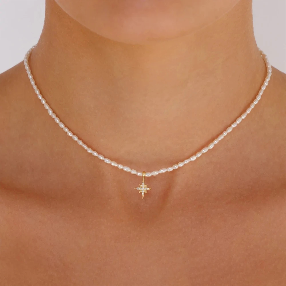 BOAKO Pearl Necklace Silver 92 - Pearl Trim Chain recension och pris