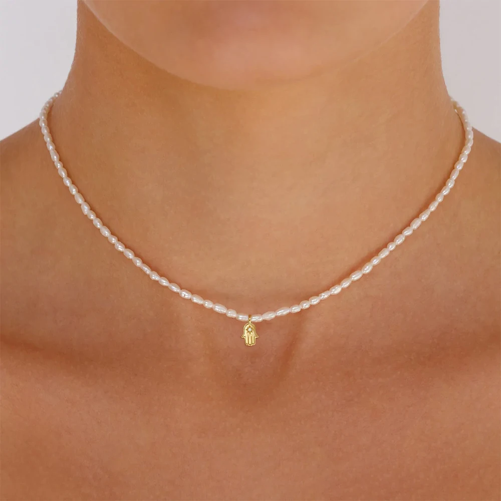 BOAKO Pearl Necklace Silver 92 - Pearl Trim Chain recension och pris