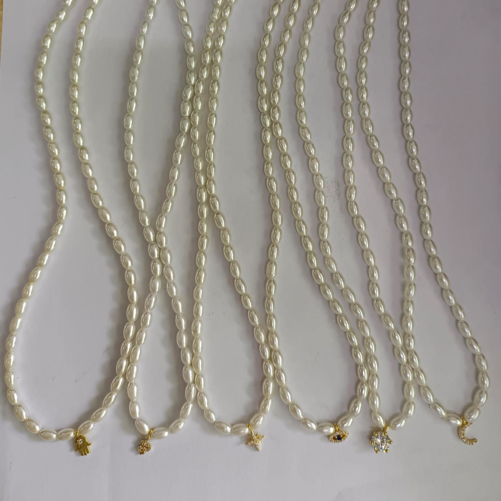 BOAKO Pearl Necklace Silver 92 - Pearl Trim Chain recension och pris