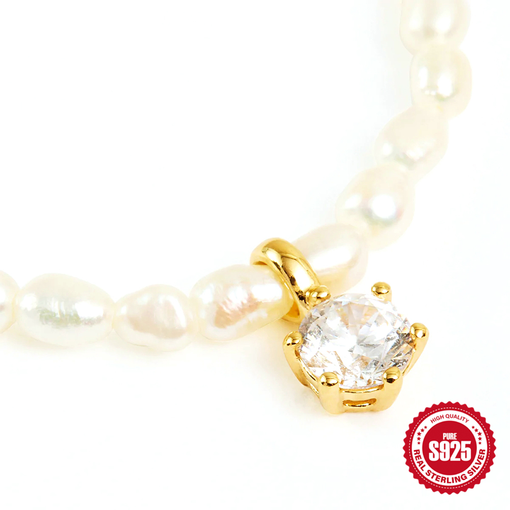 BOAKO Pearl Necklace Silver 92 - Pearl Trim Chain recension och pris