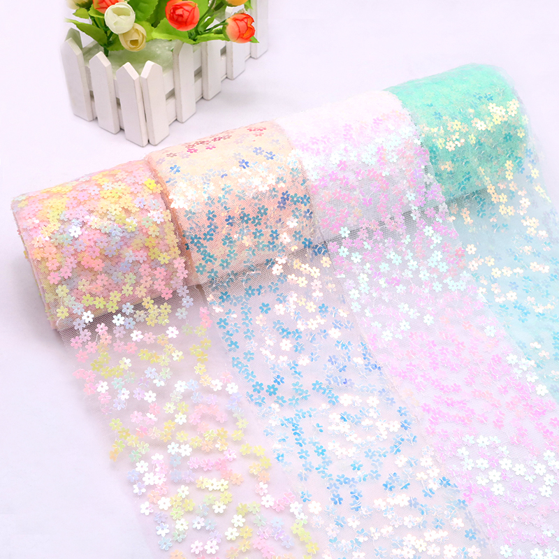 8cm 10cm 10 Yards Glitter Sequ - Organza Ribbon Spool recension och pris