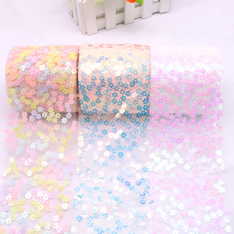 8cm 10cm 10 Yards Glitter Sequ - Organza Ribbon Spool recension och pris