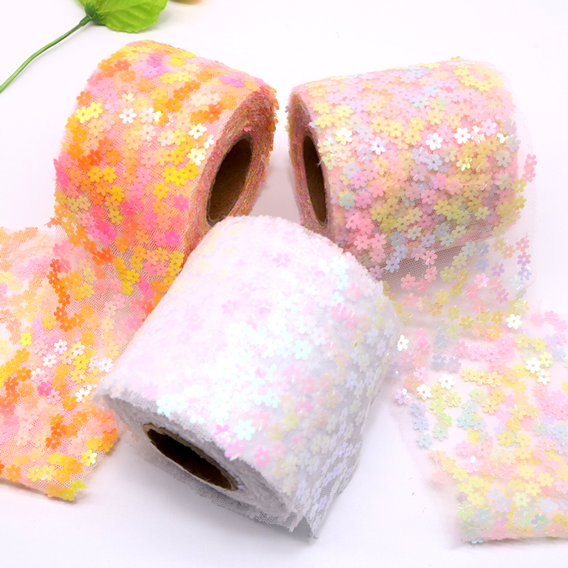 8cm 10cm 10 Yards Glitter Sequ - Organza Ribbon Spool recension och pris