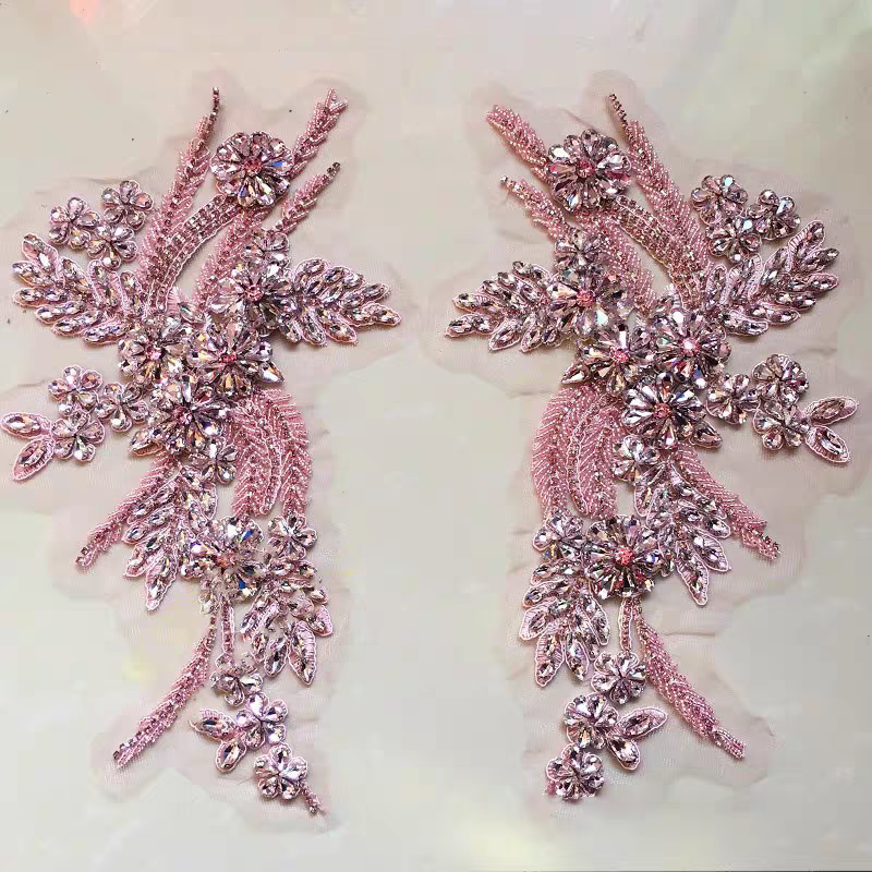 Beaded floral appliqués, hand- - Sew On Rhinestone recension och pris