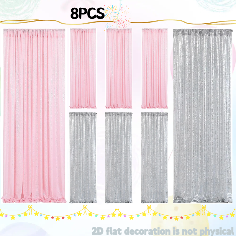 Pink&Silver Sequin Backdrop 2f - Sequin Fabric Panel recension och pris