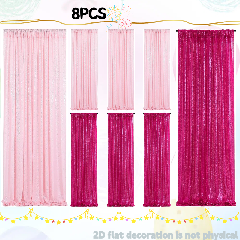 Pink&Silver Sequin Backdrop 2f - Sequin Fabric Panel recension och pris